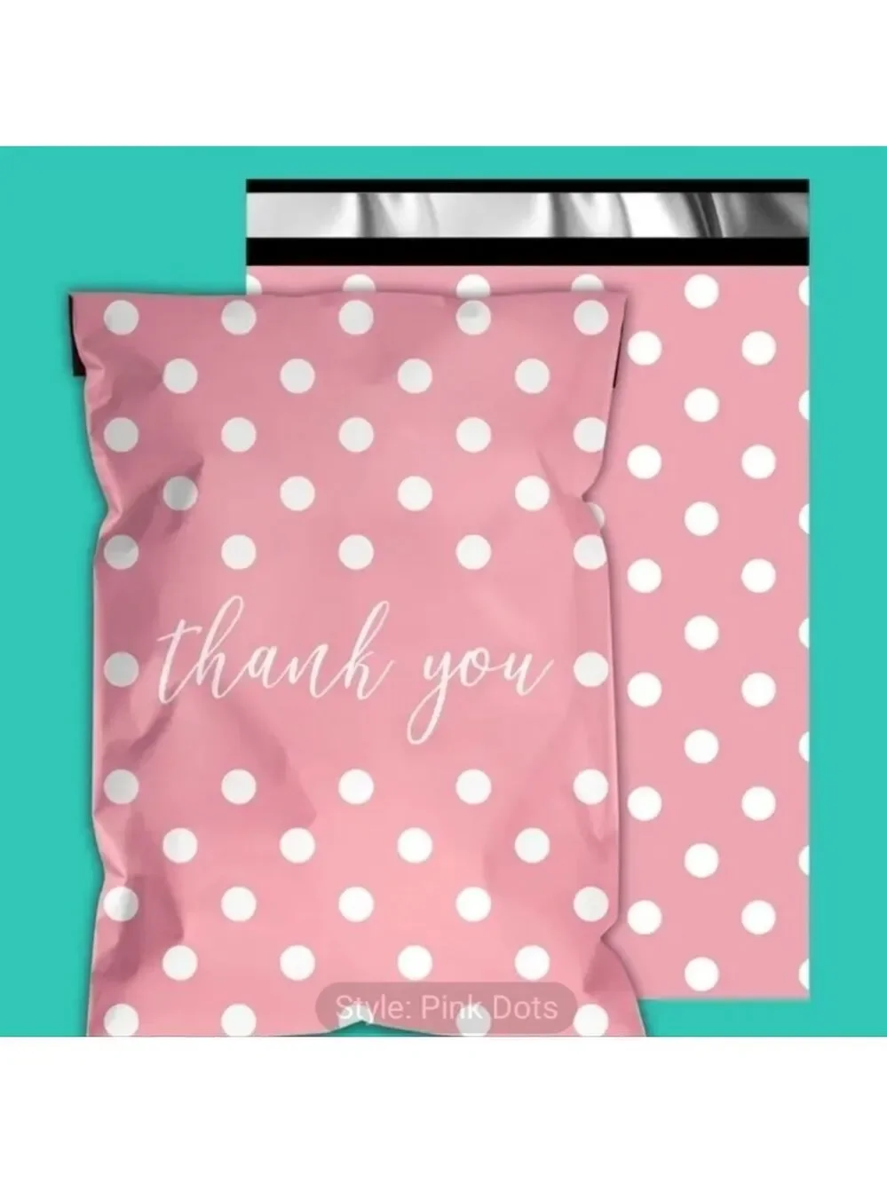 12x15.5 Pink & white poly mailers quantity of ten